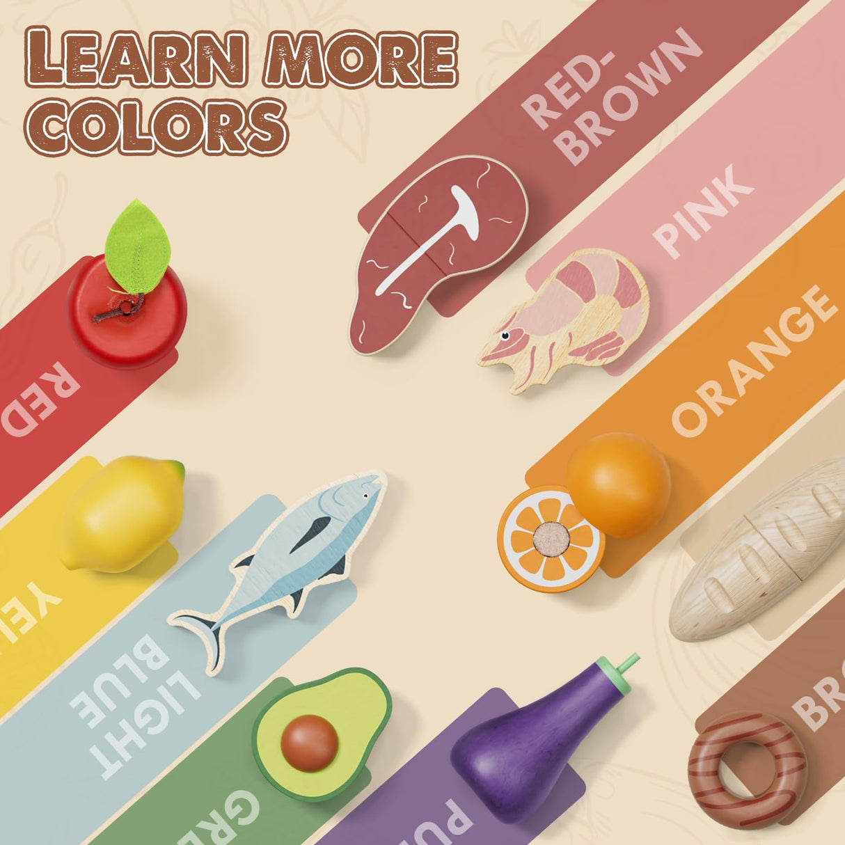 Wooden Play Food Sets, Lehoo Castle Toys Food for Kids Ages 4-8, Pretend Play Cutting Food Toys for Toddlers 3-5, Gift for Girls Boys Lehoo Castle