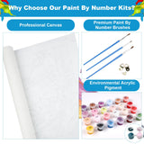 NEWENMO Mountain Paint by Numbers Kit for Adults,Paint by Numbers on Canvas Unframed, DIY Oil Painting Perfect for Beginner, Craft, Hobbies and Home Wall Decor 16x20 Inch NEWENMO