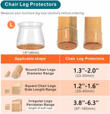 Ansible 24 Pcs Chair Leg Floor Protectors, Silicone Felt Furniture Leg Pads Caps Covers for Hardwood Floors (fit:1.3''-2'') Ansible