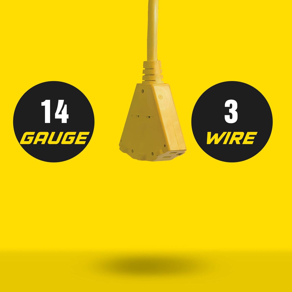 ReelWorks Extension Cord Reel Retractable, 14AWG x 40' Ft 3C SJT, Wall Mount Kit, 3 Outlet/Triple Tap Connector ReelWorks