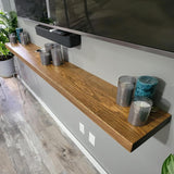 Joel's Antiques - 60 Inch Wooden Floating Shelves for Wall - Made of Natural Wood - Long Heavy Duty Rustic Fireplace Mantel & Book Shelf - Perfect for Living Room - Medium Brown 60x12x2 Inch joelsantiques