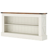 Tribesigns 63-Inch Long Console Table for Entryway, Narrow Long Entry Table with Shelves for Living Room, Farmhouse Sofa Console Behind Couch, for Foyer, Hallway, White and Brown Tribesigns