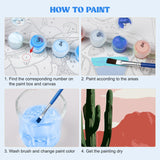 MXJSUA 4 Pack Moon Mountain Lake Paint by Numbers Kit with Framed Canvas for Ages 6-12 Kids, Paint by Numbers Kits for Children Beginners, Acrylic Oil Painting for Home Wall Decor Gift (8x8 inch) MXJSUA