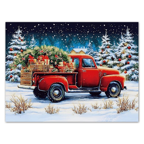 Christmas Truck Diamond Art Kits for Adults - Christmas Truck DIY 5D Diamond Painting Kit for Adults Home Decor Crafts - 12x16Inch HITO