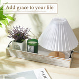 2 Pack Rustic Wooden Serving Trays Rustic Wooden Long Serving Trays with Handle Rectangular Ottoman Tray for Home Room Coffee Table Farmhouse Serving Decoration (Whitewashed) Maitys