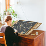 YKHALLYBEE 2000 Pieces Puzzle Board with 4 Drawers & Cover, 2-in-1 Puzzle Board with Adjustable Tilting Stand, Portable Jigsaw Wood Puzzle Board with Felt Table 41" W x 27.6" D HALLYBEE