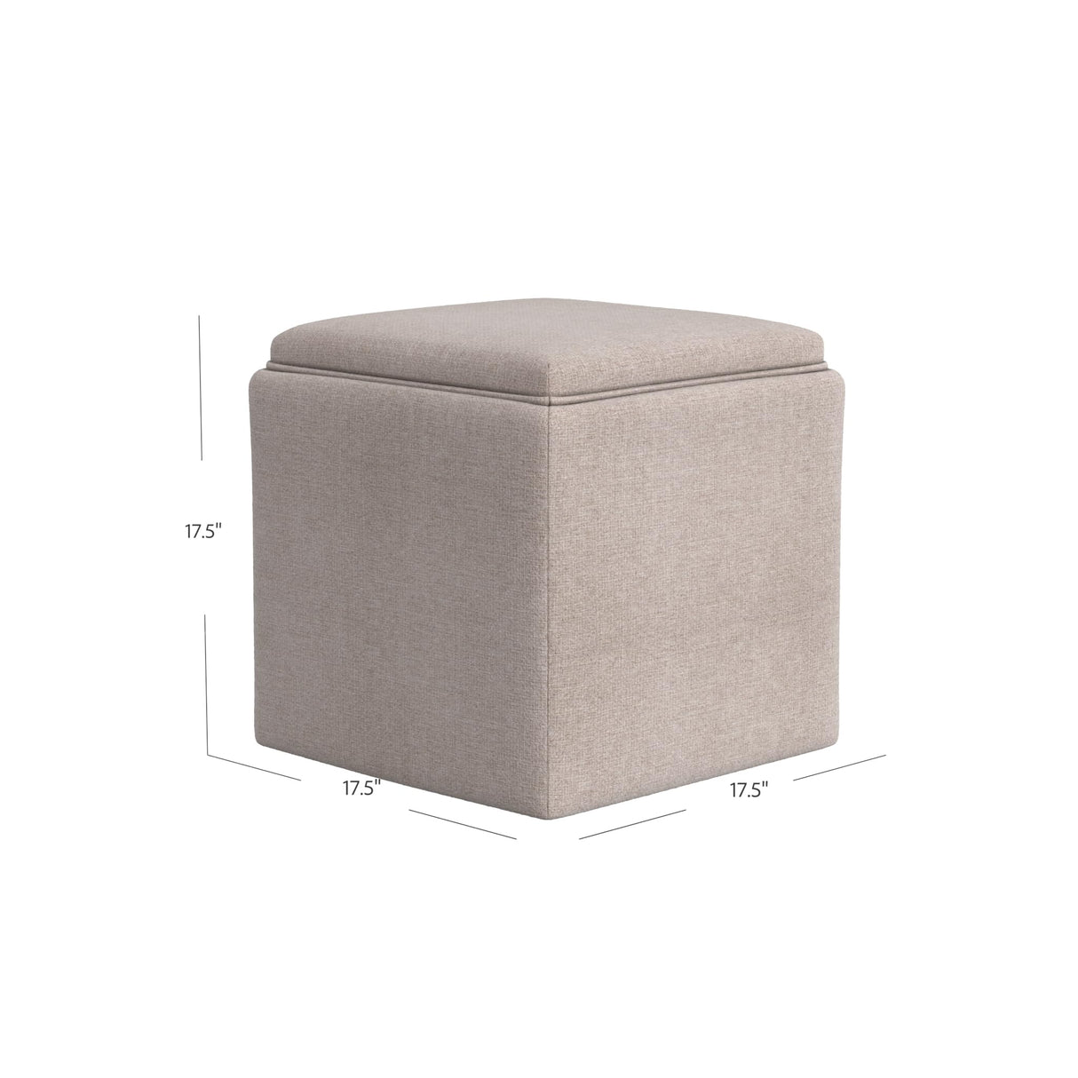 HomePop Home Decor Storage Ottoman with Tray Top|Upholstered Modern Square Storage Ottoman with Storage for Living Room & Bedroom, Light Brown Woven HomePop