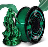 HP3DF PLA Filament, PLA Plus(PLA+), 3D Printer Filament, PLA Filament 1.75mm Dimensional Accuracy +/- 0.02mm, 1KG Spool (2.2 lbs), Fit Most FDM Printer (Silk Green PLA) HP3DF