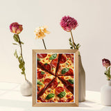 TUTUMAY21 Adult Diamond Painting Kit DIY Tasty Pizza Diamond Art Kit for Beginners, 5D Food Painting with Diamond Pictures Gemstone Art Painting Craft Kit 12x16 inch TUTUMAY21