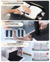 Miscoos Velvet Convertible Futon Sofa Bed, 71" Comfy Loveseat Sleeper Sofa with Adjustable Backrest Armrest, Strengthen Wood, Thick Padded Cushion, Small 2 Seater Futon Couch for Living Room, Bedroom Miscoos