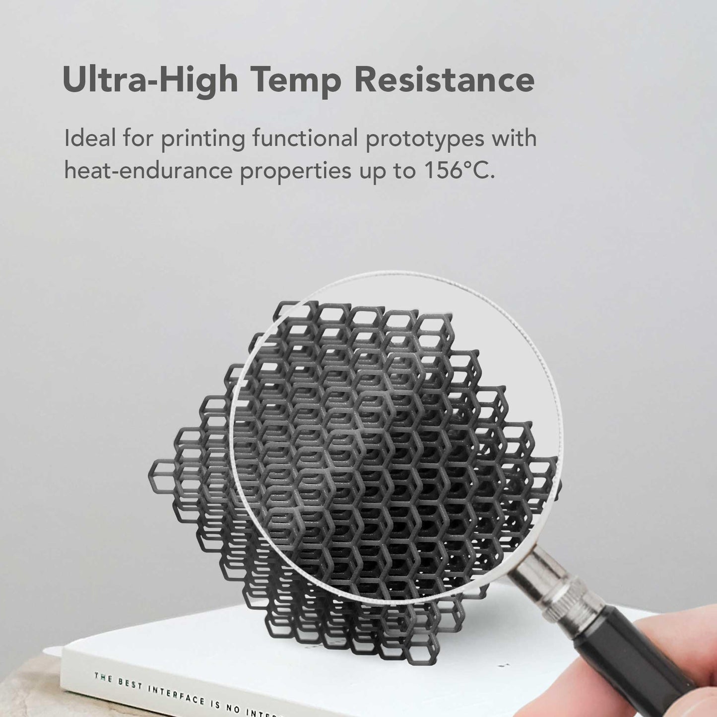 phrozen Ultra-High Temp 3D Printer Resin [TR300], Functional Resin HDT160 °C 405nm DLP LCD UV-Curing Photopolymer Resin for Prototyping, Ducting, Molding, High Precision Printing (1KG)