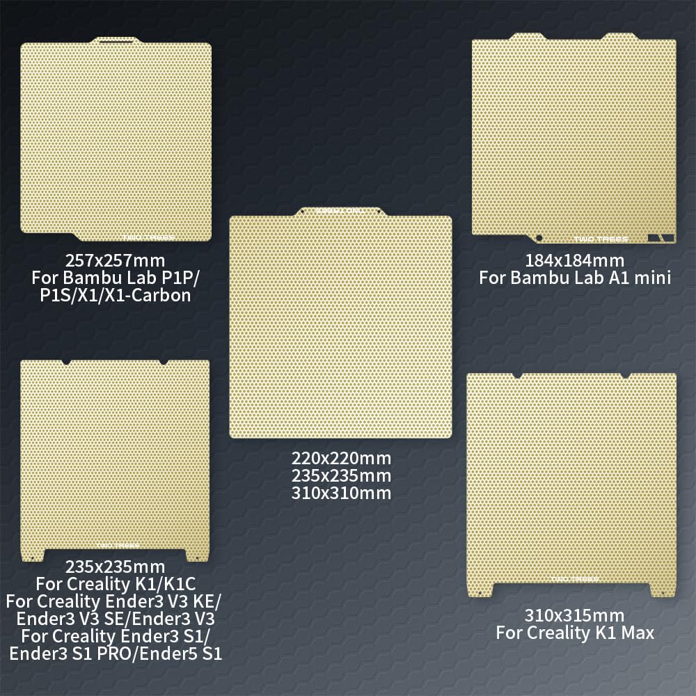 258x258mm Double Sided Flexible PEI Honeycomb Sheet, Smooth PEI Honeycomb Surface for X1/P1P 3D Printer, 3D Printer PEI Plate Removable Platform（1PCS) OUYANG