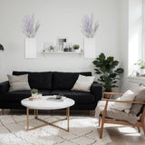 Vesici 2 Pack Wood Wall Planter Vase with Artificial Plants Indoor Plants Holder Pocket Farmhouse Wooden Vases Wall Flower Vase Hanging Plant Decor for Bedroom Kitchen Office Home (White,Lavender) Vesici