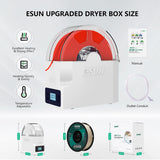 eSUN eBOX Lite Upgraded 3D Printing Filament Dryer Box, Filament Storage Box, Spool Holder for Keeping 3D Printing Filament from Moist and Keeping Filaments Dehydrating, US Power Supply eSUN