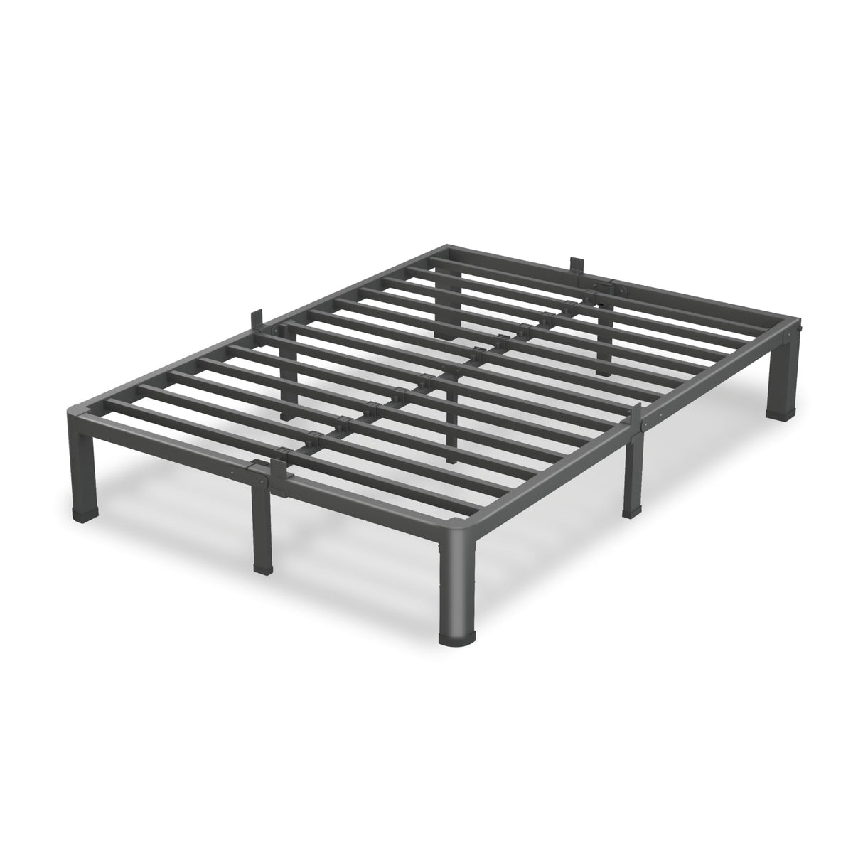 VIPSHOW 10 Inch Queen Bed Frame, 3500Lbs Heavy Duty Metal Platform with Round Corner Legs Mattress Slide Stopper, Steel Slat Support No Box Spring Needed, Noise Free, Non-Slip, Easy Assembly VIPSHOW