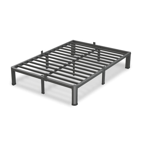 VIPSHOW 10 Inch Queen Bed Frame, 3500Lbs Heavy Duty Metal Platform with Round Corner Legs Mattress Slide Stopper, Steel Slat Support No Box Spring Needed, Noise Free, Non-Slip, Easy Assembly VIPSHOW