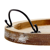 Farmlyn Creek Oval Wooden Serving Tray with Handles, Decorative Platter for Coffee Table, Living Room (15.75 x 10.8 x 1.25 in) Farmlyn Creek