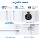 winbingon 71" Locking File Cabinet, Metal Storage Cabinet with 2 Doors and 4 Adjustable Shelves for Office, Home, Garage, Gym, School (White), Requires Installation winbingon