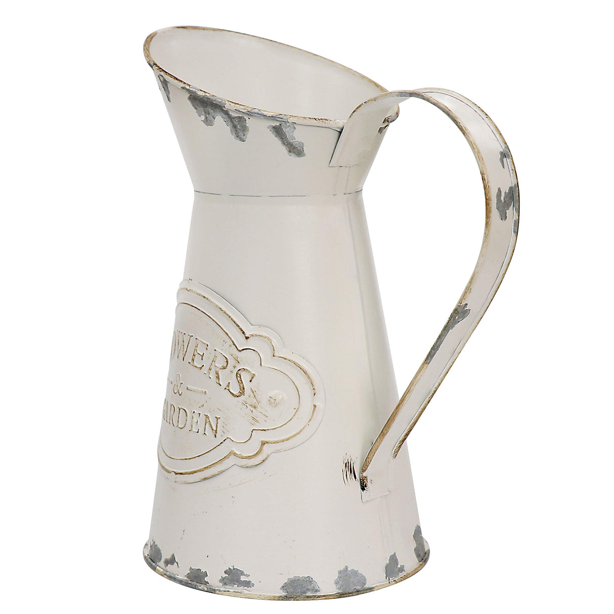 Soyizom Galvanized Metal Pitcher Farmhouse Decor Jugs White Pitcher Vases Flower Jugs Vase Shabby Chic Decor Water Can Milk Jug Rustic Decorations for Home Christmas Wedding,White-Jug/8.9”H-Small Soyizom