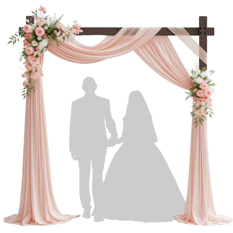 Fikowo 7.48 FT Square Wood Wedding Arches Wedding Arch for Ceremony Wooden Wedding Arbor Wooden Arch for Wedding Backdrop Stand for Indoor Outdoor Wedding Party Garden Beach Forest Rustic Boho Decor Fikowo