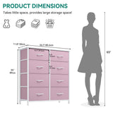 YITAHOME 8 Drawers Fabric Dresser - Storage Tower Unit Organizer Unit for Living Room & Closets - Sturdy Steel Frame & Easy Pull Fabric Bins (Cool Light Grey) YITAHOME