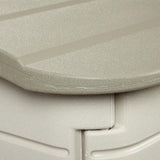 Rubbermaid Large Horizontal Resin Outdoor Storage Shed With Floor (5 x 4 Ft) Weather Resistant, Beige/Brown, Organization for Home/Backyard/Pool Chemicals/Toys/Garden Tools/Porch/Patio Cushions Rubbermaid