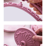 JDPEYI-Pink Heart Shaped Mirror - Coquette Room Decor for Desk & Vanity -Double-Sided Rotatable Cute Magnifying Mirror with Stand JDPEYI