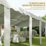 Outsunny 20' x 40' Heavy Duty Party Tent, Galvanized Outdoor Canopy Tent Large Event Shelter with Removable Sidewalls, 12 Windows and 2 Doors, Tents for Parties, Wedding, Events, BBQ Grill, White Outsunny