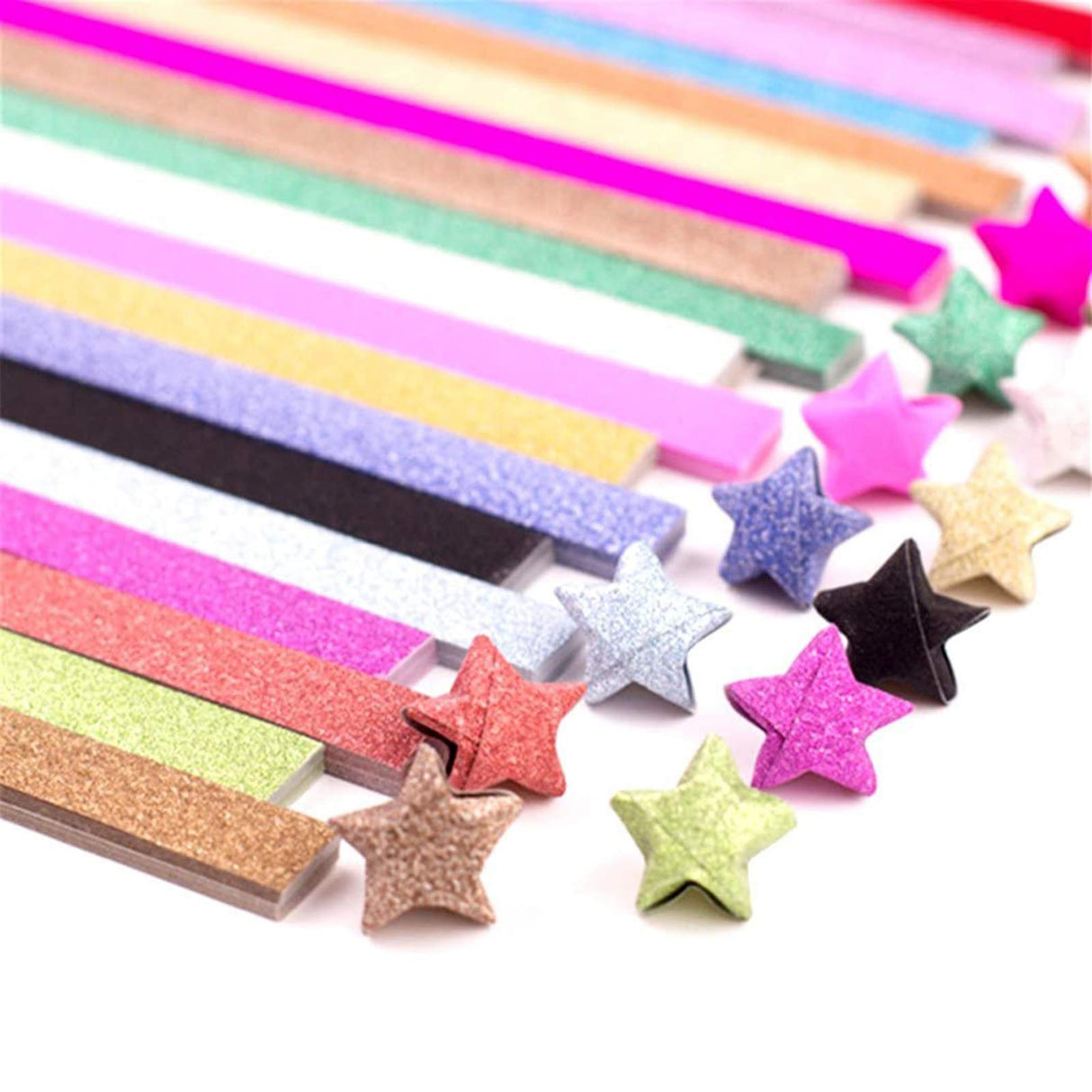 Yeooyoor Origami Stars Papers Package DIY Paper, 360 Sheets - 18 Colors ( Glitter Origami Stars) Yeooyoor