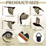 Barydat 5 Pcs Wooden Bird Wall Art Wood Flying Birds Wall Decor Rustic Folk Art Scandinavian Home Decor for Gift Living Room Bedroom Kitchen Office(Black) Barydat