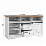 YITAHOME Large Buffet Sideboard Cabinet, 59" Farmhouse Buffet Cabinet with Drawers & Sliding Doors, Storage Cabinet for Kitchen, Living Room (White) YITAHOME