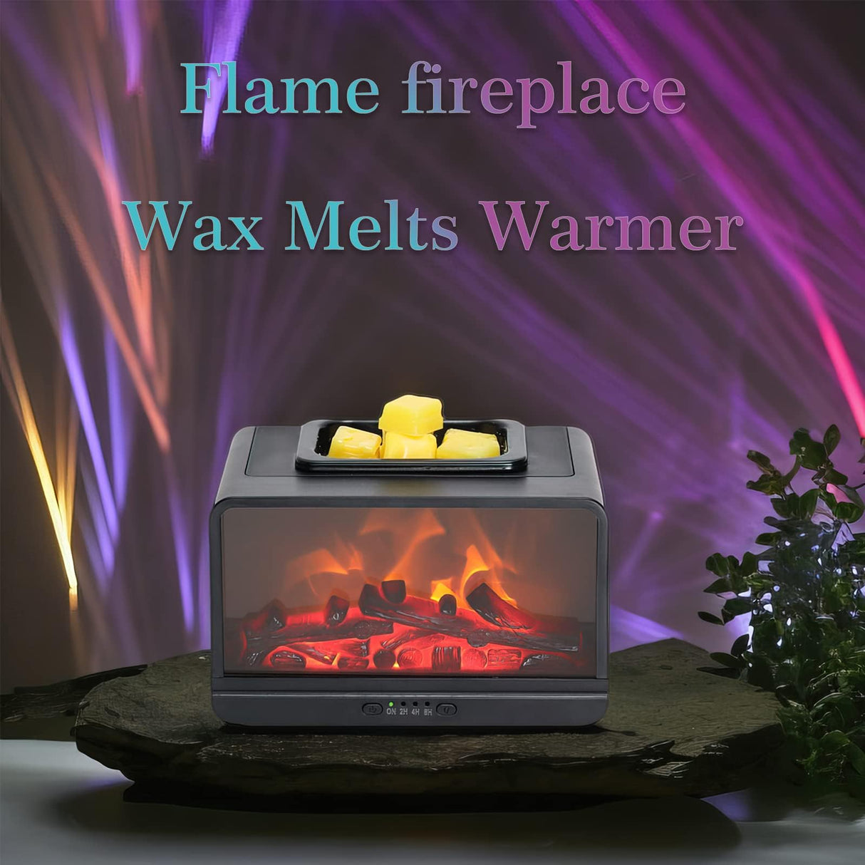 MeplLivs Static Flame Fireplace Electric Wax Melt Warmer PTC Heating Plate Monochromatic Wax Burner Fragrance Wax Warmer for Home Office Gifts & Decor£¨Black£© MeplLivs
