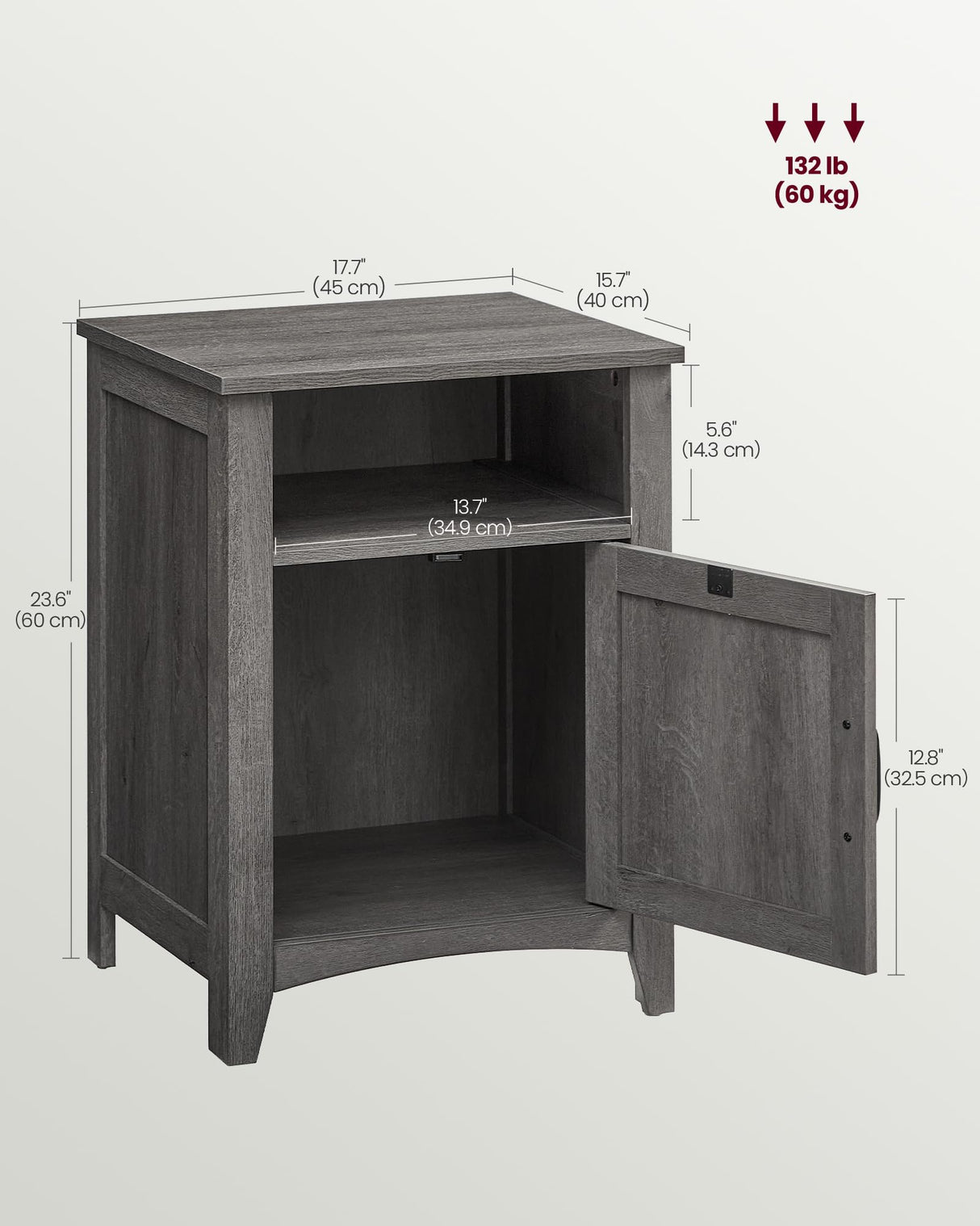 VASAGLE Farmhouse Nightstand with Barn Door, Set of 2, Bedside Table with Storage, Side End Table, Night Stand with Open Compartment, for Bedroom, Misty Gray ULET809G68 VASAGLE