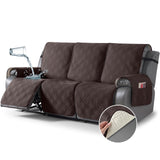 TAOCOCO 100% Waterproof Recliner Sofa Cover Non Slip Couch Cover for 3 Seat Reclining Sofa, Split Reclining Couch Covers 3-Piece with Straps, Washable Sofa Slipcover for Kids Pets(3 Seater, Chocolate) TAOCOCO