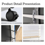 FITUEYES Rolling Floor TV Stand Mount for 40-85 Inch Large LCD/LED TVs TV Cart Heavy Duty Hold Up to 132 lbs Mobile Corner Stand with Mount for LCD/LED Flat Curved Screens with Wooden Large Storage FITUEYES