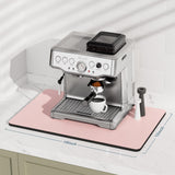 Rnivvi Coffee Mat, 12"x19" Coffee Bar Mat for Coffee Station Accessories and Organizer, Hide Stain Anti Absorbent Dish Drying Pad for Kitchen Counter, Cute Coffee Bar Decor Coffee Machine Mat, Pink Rnivvi