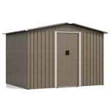 Kurapika Outdoor Storage Shed, 8x6FT Large Metal Tool House with Ventilation Opening and Lockable Sliding Door, for Garden, Patio, Backyard, Lawn Kurapika