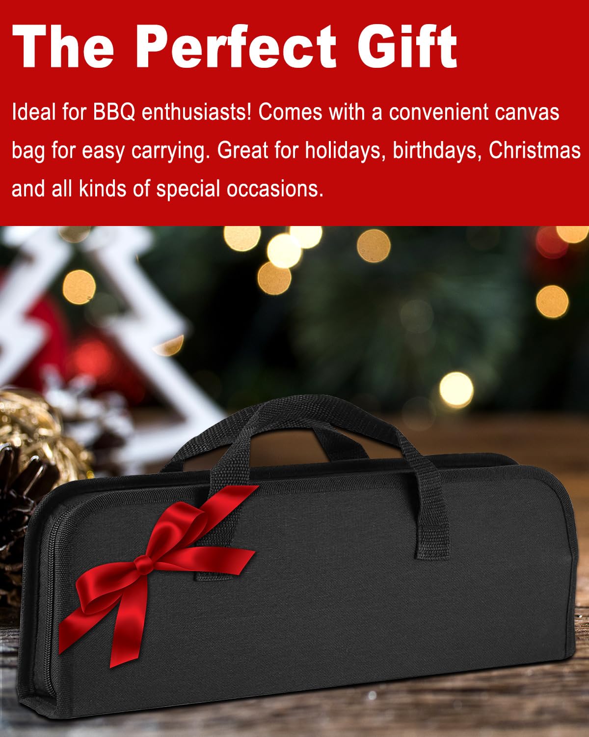 28PCS Stainless Steel BBQ Grill Accessories Set, Grilling Gifts for Men Birthday Father's Day, Portable Multifunction Grilling Utensils Tools Kit with Storage Bag for Outdoor Grill Camping BBQ Party MUYFIO