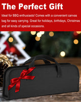 28PCS Stainless Steel BBQ Grill Accessories Set, Grilling Gifts for Men Birthday Father's Day, Portable Multifunction Grilling Utensils Tools Kit with Storage Bag for Outdoor Grill Camping BBQ Party MUYFIO