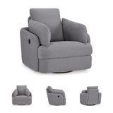 Signature Design by Ashley Modmax Contemporary Indoor Upholstered Press-Back Rocker Swivel Glider Recliner with Hidden Storages, Light Gray Signature Design by Ashley