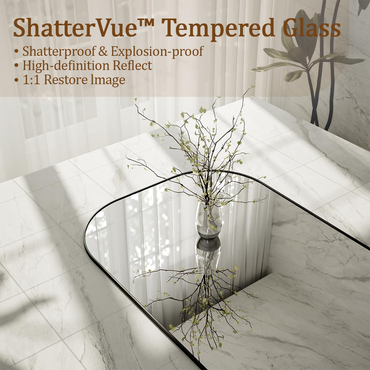 Koonmi Full Length Mirror, 56"x21" Mirror Full Length with Stand, Black Wall Full Body Mirror, Rounded Top Floor Mirror with Aluminum Alloy Frame for Bedroom Living Room Koonmi