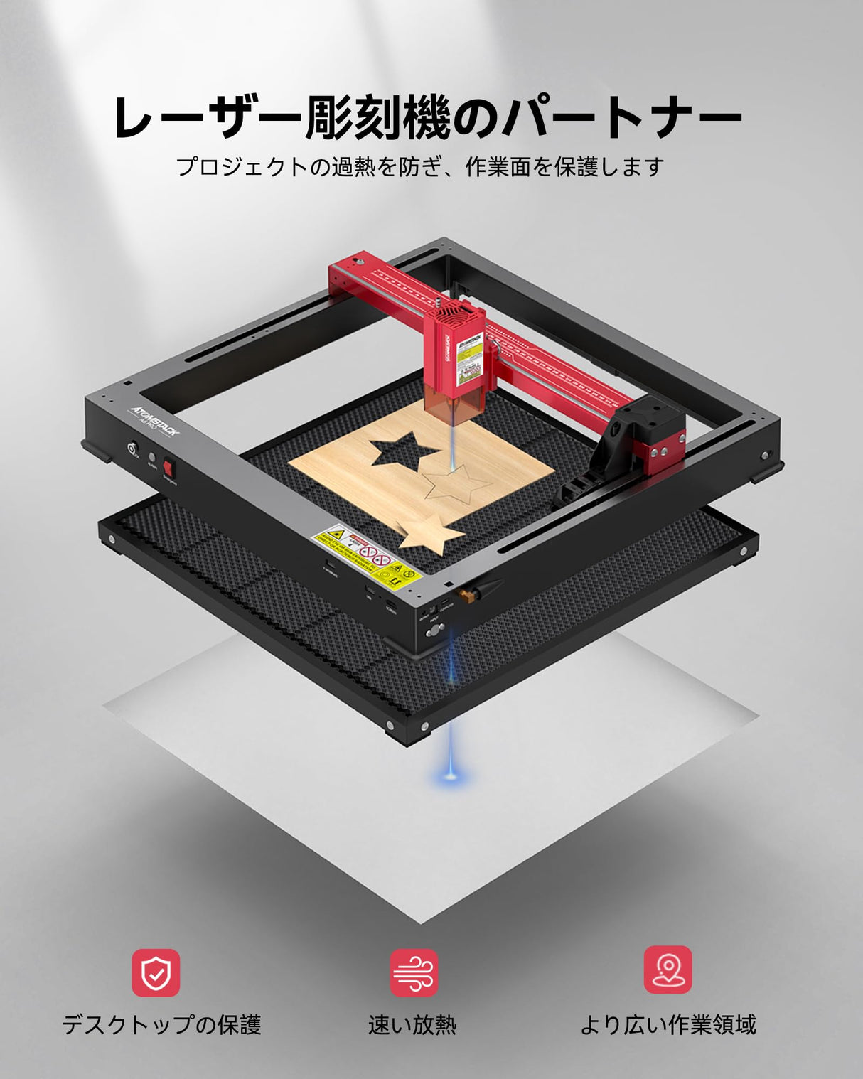 ATOMSTACK A24 PRO 24W (Basic), with Laser Engraver & B3 Enclosure & F4 Honeycomb Laser Bed, 600mm/s,24W Output Power Laser Cutter, for Wood Metal Acrylic Craft ATOMSTACK