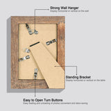 iRahmen 5x7 Picture Frame Set of 4, High Definition Real Glass Rustic Brown Frame, 5 x 7 Wood Photo Frames for Tabletop Display and Wall Mounting iRahmen