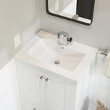 Swiss Madison Drop In Ceramic Well Made Forever Swiss Madison SM-VT324 Vanity Top, 18.5"D x 24.25"W x 6.75"H, Glossy White Swiss Madison