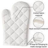 GROBRO7 6Pcs Cotton Oven Mitts and Pot Holders Set Heat Resistant Hot Pads Machine Washable BBQ Gloves with Hanging Loop Durable Pocket Pot Holder for Kitchen Baking Grilling Cooking White GROBRO7