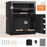 2.8 Cuft Depository Safe with Drop Slot, Anti-Theft Cash Drop Safe with Digital Keypad, Heavy Duty Money Drop Box with LED Display, Drop Safe for Business Mail Church Thmosz