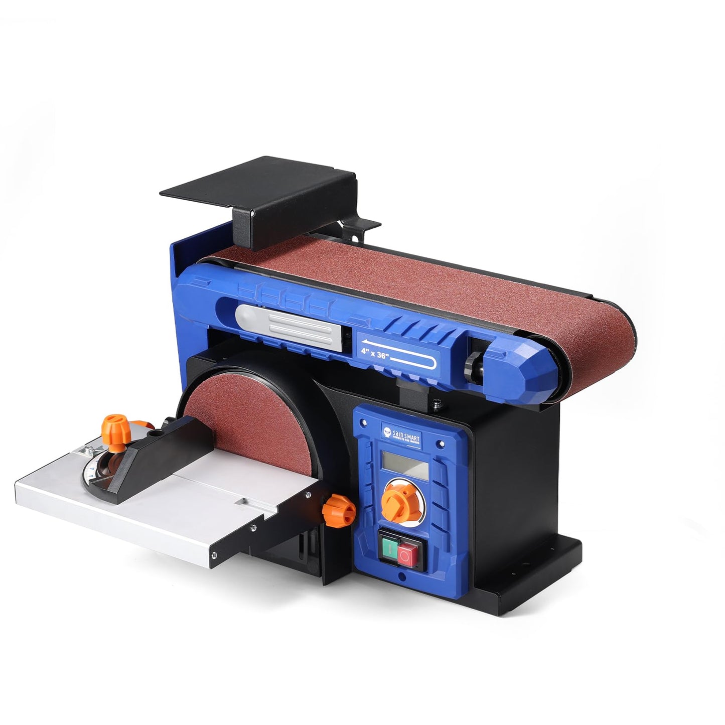 SainSmart Belt Sander & Disc Sander Combo with Adjustable Speed, Benchtop Sander with Full Copper Motor, 0-90° Belt & 0-45° Tillable Worktable, Dust Collection Port, Perfect for Woodworking P - WoodArtSupply