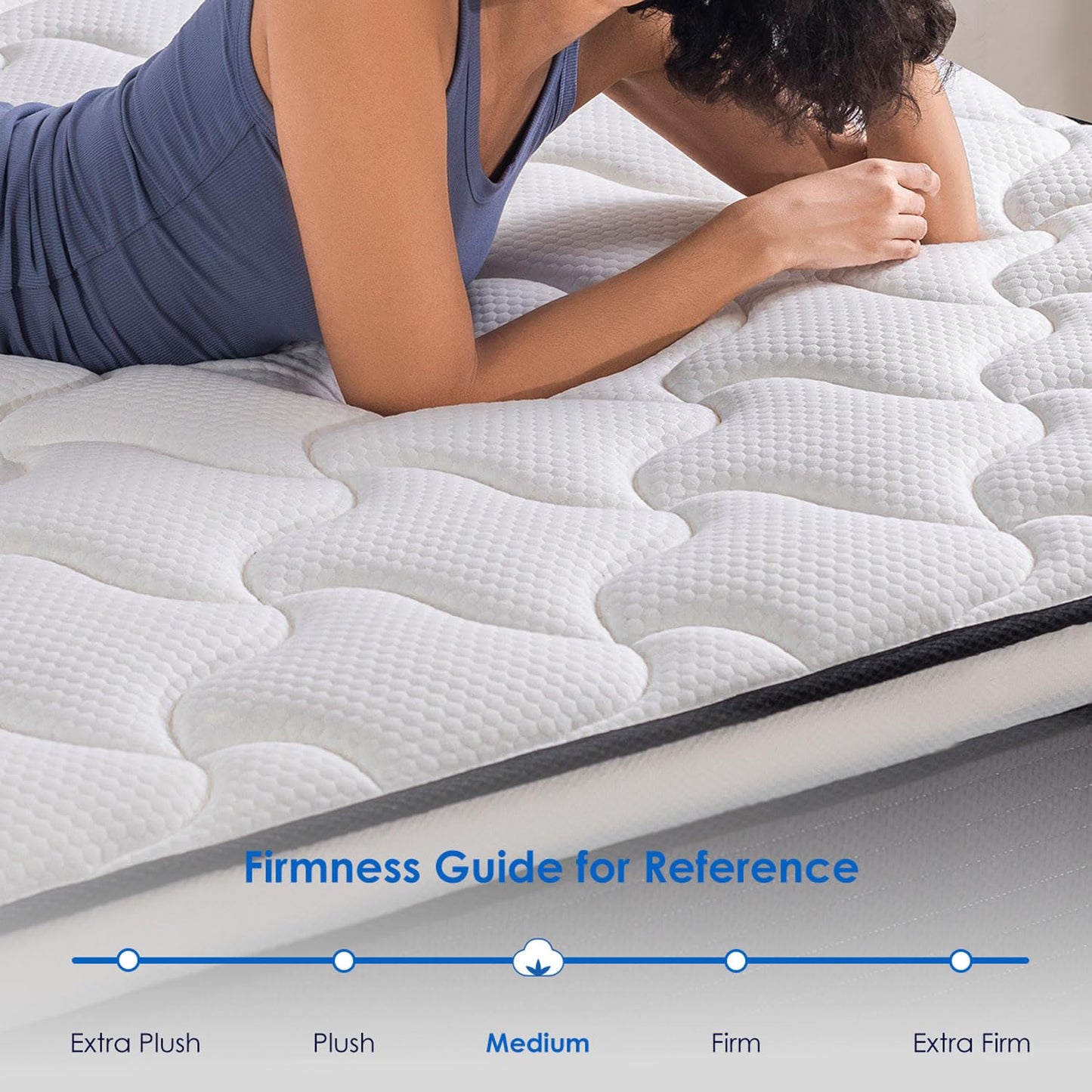 QUEEN ROSE King Mattress, 14 Inch King Size Hybrid Mattress in a Box, Gel Memory Foam & Individually Pocket Innerspring Bed Mattress, Medium Firm CertiPUR-US Certified & Fiberglass Free