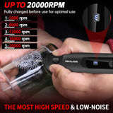 Rotary Tool - 3.7V Cordless Rotary Tool Kit LED Ring Work Light, 2.0Ah Li-ion Battery 5 Speed 70 Accessories Power Rotary Tools 20000RPM,Mini Rotary Tool Cordless for Light DIY Projects/Precision Work PHALANX