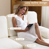 VINGLI 110" Sectional Couches for Living Room,U Shaped Couch with Double Chaise, 4-Seat Sofa Set with Chenille Fabric for Home Furniture,Beige VINGLI